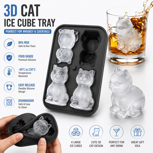 Cat ice cube tray - cube, mold