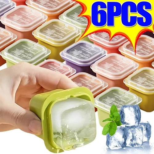 Square ice cube - ice, tray